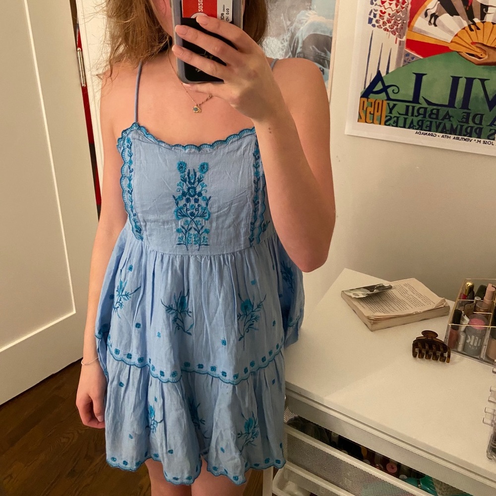 Urban outfitters babydoll blue dress